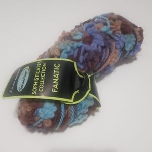 2/$15 Y2K Boucle Yarn Sensations Fanatic Blue Brown 807404087749